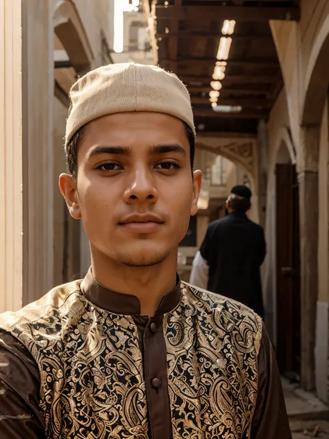 A Muslim boy warrior wearing warrior dress