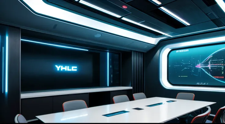 A Futuristic Cyberpunk Meeting Room