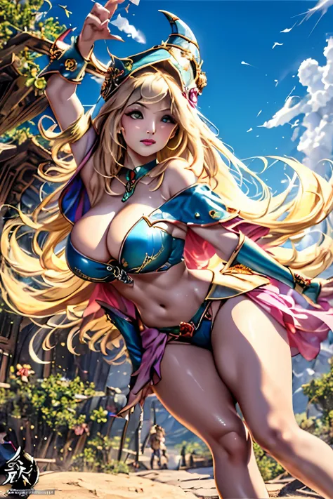 dark magician gils ((mejor calidad)), ((obra maestra)), (detallada), rubia, smal boobs, smal boobs, seductive succubus, ethereal...