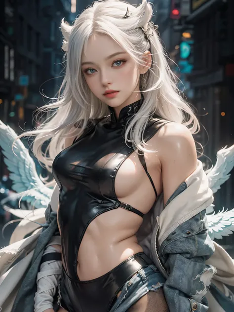 Close-up of woman with white hair and white mask、beautiful character painting、guweiz、Artwork in the style of Gwise、white haired god、Jan J、epic exquisite character art、Stunning character art、Fanchy、Uzunsifan、Guweiz on the Pixiv art station,Faces of reality,...