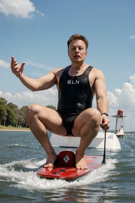 elon musk waterskiing