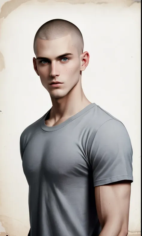 Make a american man with buzzcut wearing a tshirt