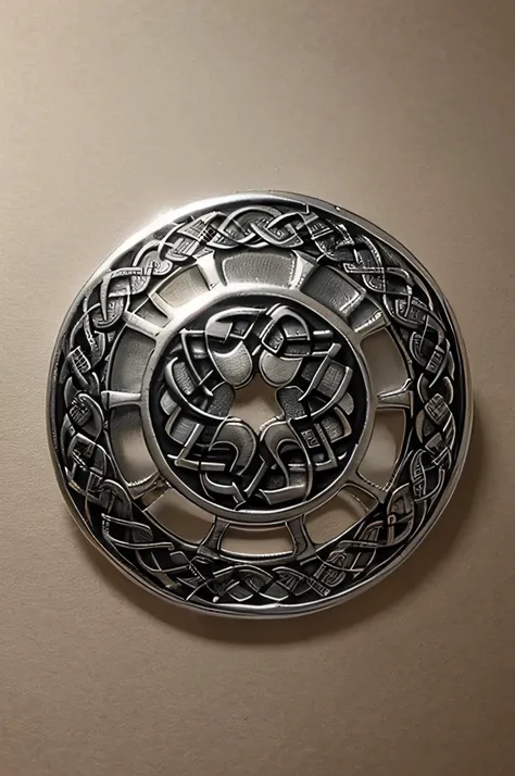 （Best quality）Celtic style silver badge, Bruce Lee，Celtic pattern appears in the center of the coat of arms, Positive point of view，Pencil single drawing，exquisite detailing，