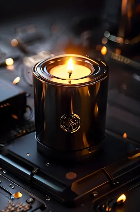 aromatherapy candle smart high tech automation cyberpunk style