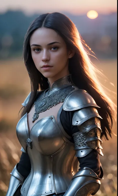 (masterpiece), (extremely intricate:1.3), (realistic), portrait of a girl, the most beautiful in the world, (medieval armor), metal reflections, upper body, outdoors, intense sunlight, far away castle, professional photograph of a stunning woman detailed, ...