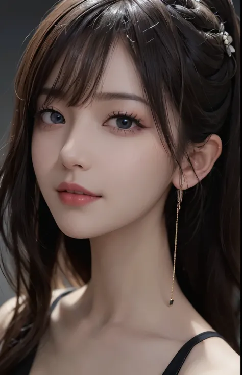 masterpiece, 1 beautiful girl, detail, swollen eyes, best quality, ultra high definition, (reality: 1.4), original photo, 1girl, movie lighting, smile, Japan, Asian beauty, korean, neat, very beautiful, slightly young face, beautiful skin, slender, cyberpu...