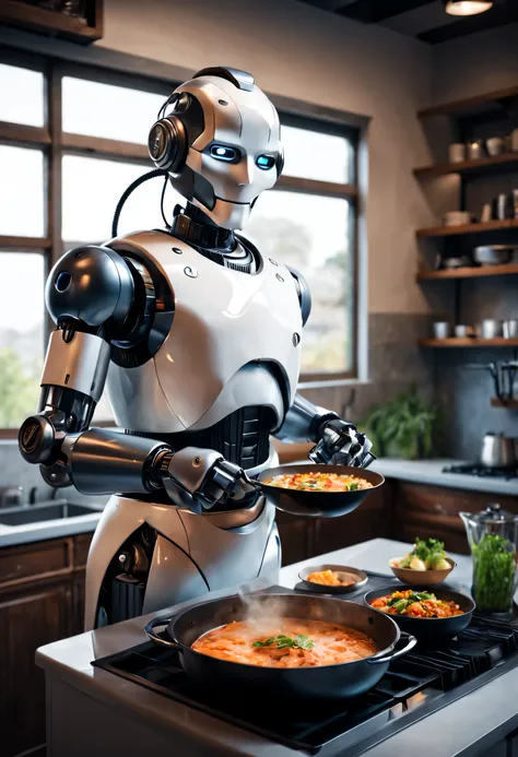 （robot butler is cooking）