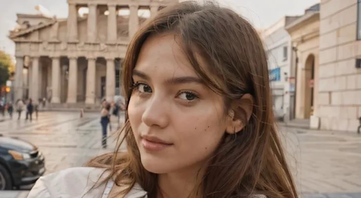 ((best quality)), ((masterpiece)), (detailed), perfect face, photo of a girl named Ana in parthenon, portrait, shot with an iphone