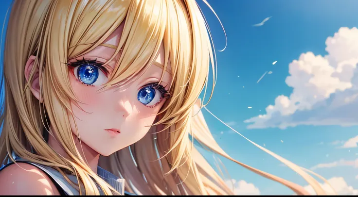 Beautiful blonde anime girl