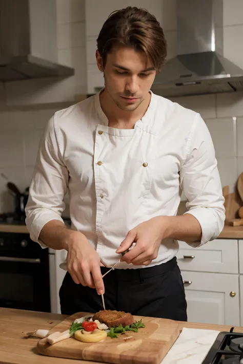 A handsome man in the kitchen