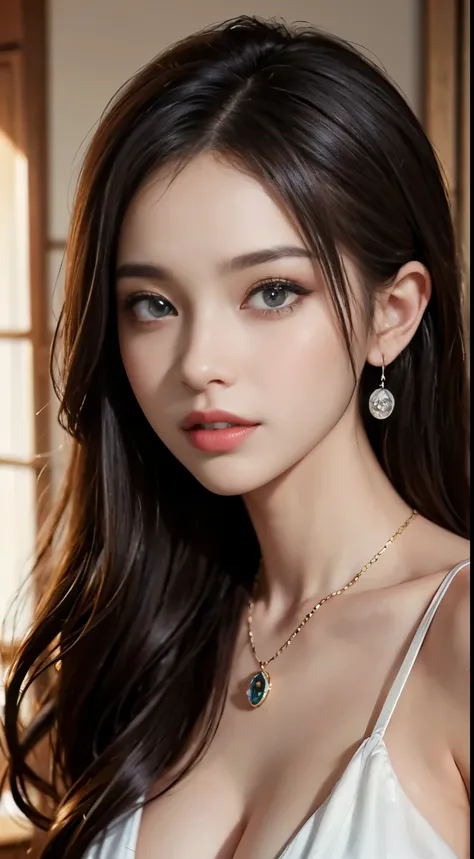 (​masterpiece)、(top-quality)、(Realistic)、Charming daughter、Portrait of a beautiful girl、1girl in、Beautiful clear eyes and detailed eyes、Glitter eyes、Shining Ace Perfect、Perfect eyes、Perfect iris、Perfect lips、perfect teeth、flawless skin、Beautiful nose、Beaut...