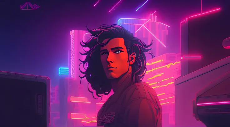 a 23 yesr old boy standing in front of a crowd of people in a nightclub, pandora, ( ( ( synthwave ) ) ), promo art, official fan art, official artwork, official poster artwork, official fanart, (synthwave), photorealistic music album cover, synthwave art s...