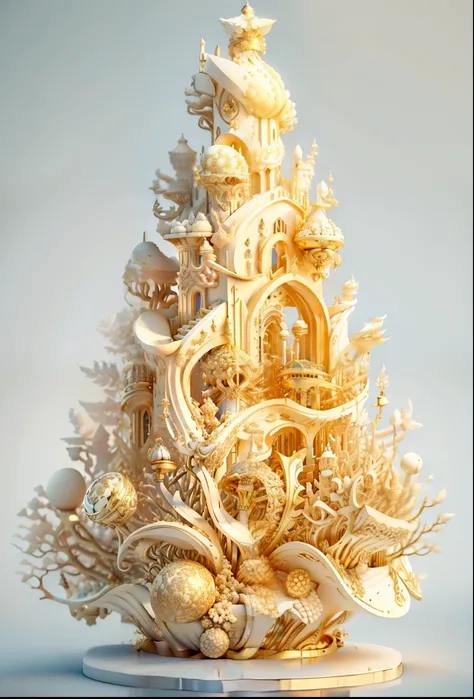 tmasterpiece, Best quality at best, ocean floor, , Type art,3D,IvoryGoldAI highly stylized, 4K, Unreal Engine 5 rendering ivory gold aluminum