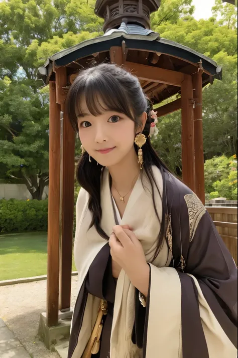 A Japanese Lady, beautiful kimonos, shrines