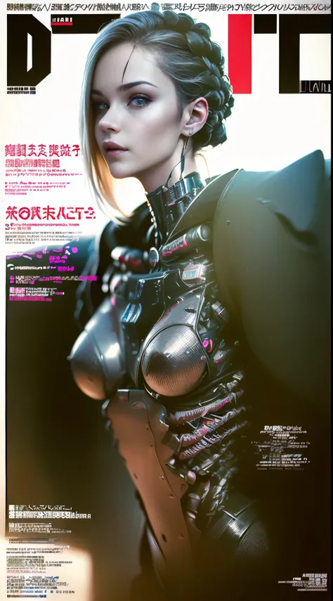 Flowing_contour biomechanical__cybernetic__realistic photograph__Strange__Weird__(((Japanese cyberpunk style Fashion_(((Magazine_cover)))__art_decor_Border)))__porcelain_and_Platinum / Futuristic Cyberpunk woman with smooth porcelain skin, (((cybernetic im...