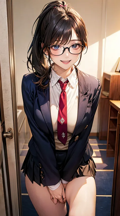 (masterpiece:1.2, top-quality), (realistic, photorealistic:1.4), beautiful illustration, NSFW,
looking at viewer, cowboy shot, front view:0.8,
1 girl, japanese, high school girl, black hair, (middle hair:1.4, short ponytail:1.5), bangs, hair between eye,...