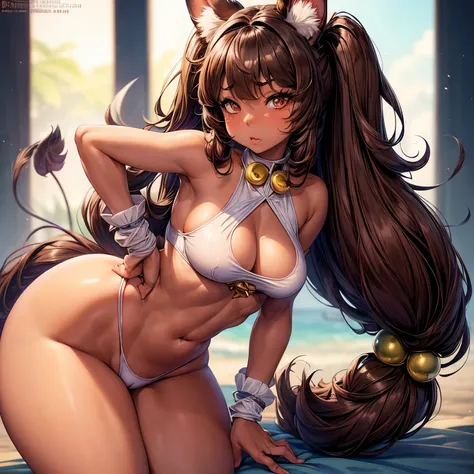 (Dog_ears), (Brown_Skin:1.4), (female), (By Slugbox), (by cutesexyrobutts), ((tiny_breasts:1.5)), ((extremely_Massive_hyper_hips)), [thick thighs:0.4], Dog_tail, seductive, (long_legs), (Perfect_eyes), long_eyelashes, sexy, 1080p, (best quality), (masterpi...