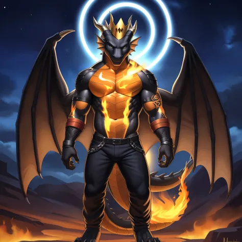 (masterpiece, best quality, high quality, highres:1.4), detailed, extremely detailed, bright lighting, 4K, (by ruaidri), yupa, kiyosan,(by meesh), (by fffffolder)), delga: (slim, athletic, dragon, ((black body)), smooth skin, athletic muscle, anthro legs, ...