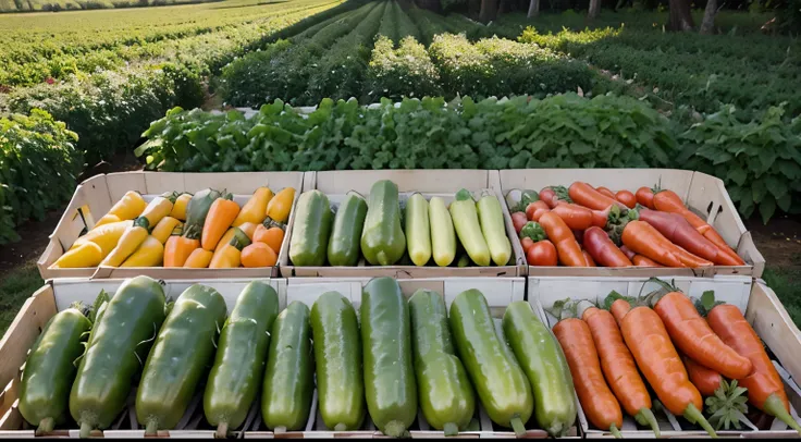 vegetables, fresh produce, vibrant colors, market display, farm-to-table, leafy greens, colorful peppers, ripe tomatoes, crisp cucumbers, juicy carrots, organic farming, healthy eating, garden-fresh, ripe and ready to eat, farm-fresh, bountiful harvest, na...