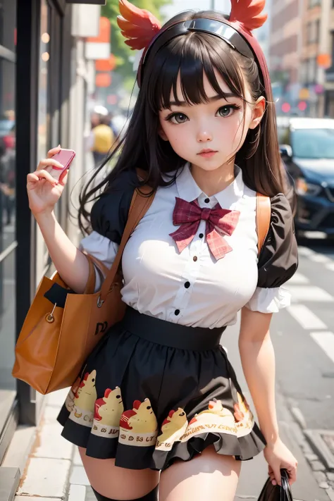 cute girl, Dressed as a chicken