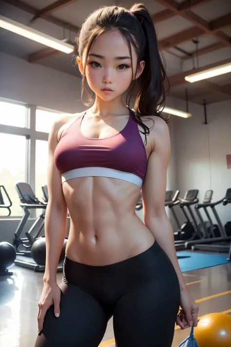 cute girl, In gym, sexy