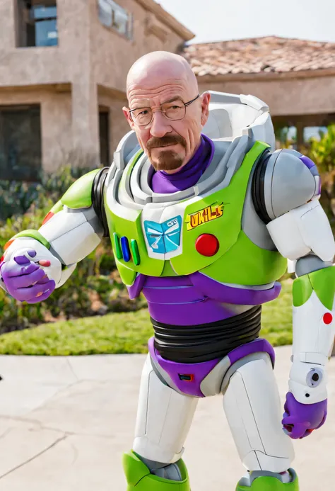 bald walter white, buzz lightyear, shaking hands