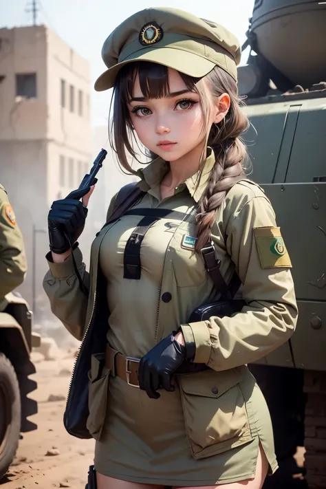 cute girl, A girl working in the Popular Mobilization Forces