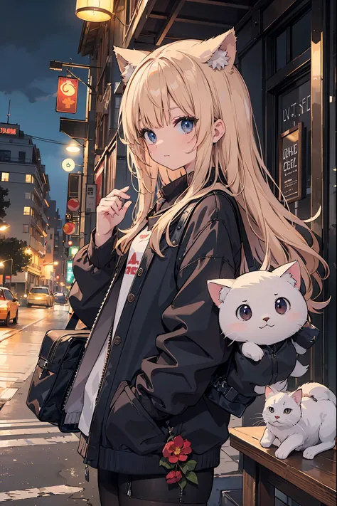 Absurd, Absolute Resolution, Incredibly Absurd, Superb Quality, Super Detail, Official Art, unity 8k wallpaper BREAK. Little, cat, young child with cat ears, cute, staring,