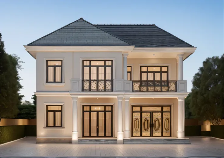 RAW photo,Masterpiece,high quality,best quality,authentic,super detail,architecture, exterior, villa,neoclassic style, garden background,cinematic lighting,daylight,high detailed,8k uhd,dslr,high quality,photography shot with Leica CL with Leica Summilux-T...