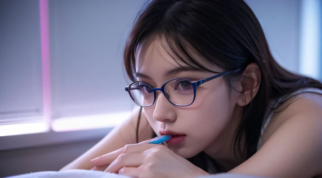 Girl,medium boobs,glasses,prostitute,dripping white liquid,classroom,teacher,biting pen,more liquid,open leg,milf,lying,30 yearest quality,4k,8k,highres,masterpiece:1.2),ultra-detailed,(realistic,photorealistic,photo-realistic:1.37),HDR,UHD,studio lighting...