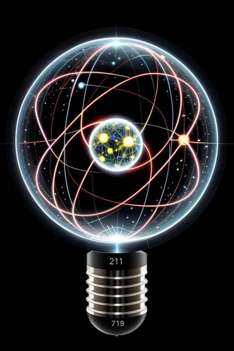 using artistic techniques to present electronics（electron）characteristics of being a negatively charged subatomic particle。descr...