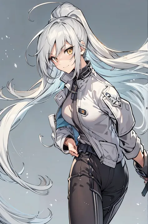 1girl, {Solo}, Upper body ,{{ {up looking at viewer}}}, arm at side, Concept art, white Background,  Background, White hair, Silver Gradient Hair , Gold Eye,complex cloth, Asymmetrical clothing, Virtual Youtuber, Best Quality, masutepiece, Dynamic Angle, d...