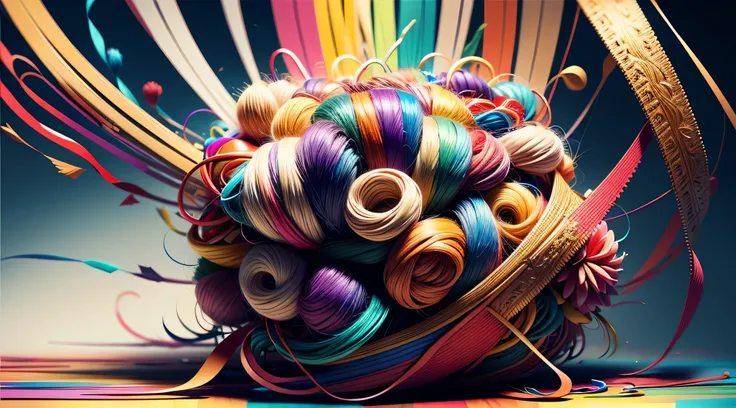 untying the knots, colorful knots, rainbow, realistic, high quality, sharp focus, high details,