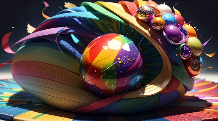 best quality, coloful ball, rainbow, realistic, high quality, sharp focus, high details,