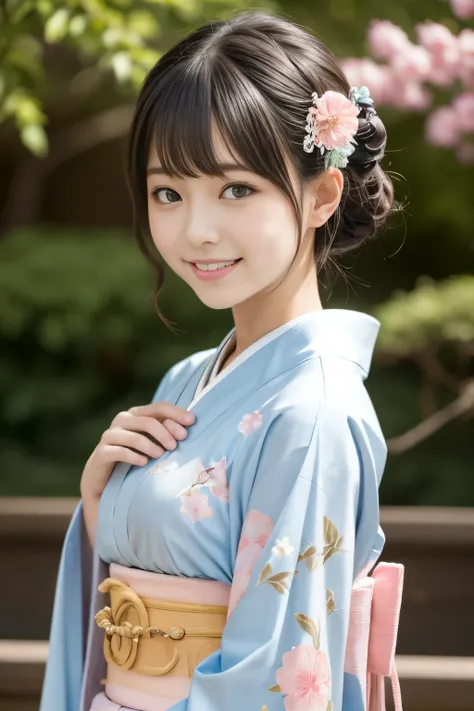 masutepiece, Best Quality, 8K, 20yr old, , Raw photo, absurderes, award winning portrait, Smile, Solo, Idol face, Delicate girl, Upper body, Digital SLR, Looking at Viewer, Candid, Sophisticated, Thin arms, Professional Lighting, Film grain, chromatic abbe...