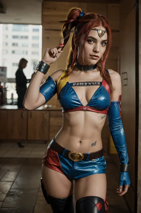 deixar&#39;Let&#39;s create a fictional character that combines elements of Harley Quinn and Wonder Woman, resulting in a unique and powerful figure. Nome: Description of Marley Quinn: Marley Quinn is a unique warrior, whose appearance and personality refl...