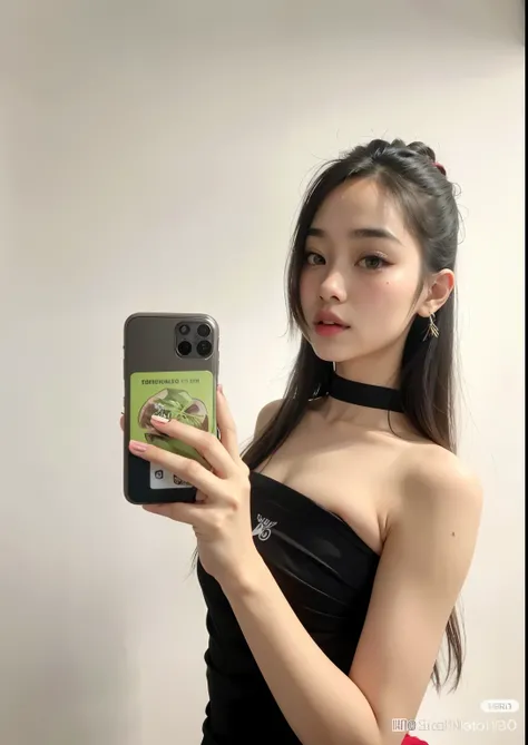 mulher araffe em um vestido preto tirando uma selfie com um telefone celular, Modelo do Instagram, 🤬 🤮 💕 🎀, Xintong Chen, dilraba dilmurat, Wenfei Ye, Fotografia selfie 8k, iphone selfie, gorgeous chinese model, Lulu Chen, Xision Wu, 2 2 anos, 🔞🤡, 21 anos