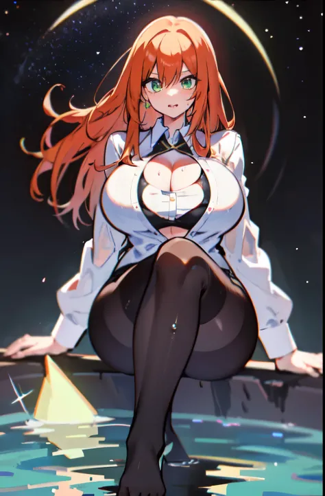 1girl, Best quality, masterpiece, cowboy shot, orange hair, green eyes, tight cloth, office clothes, office, white clothes, wet, fingering, long ginger hair, green eyes, anime girl, kawaii, hourglass figure, big feet, sweaty feet, soles showing, 5 toes on ...