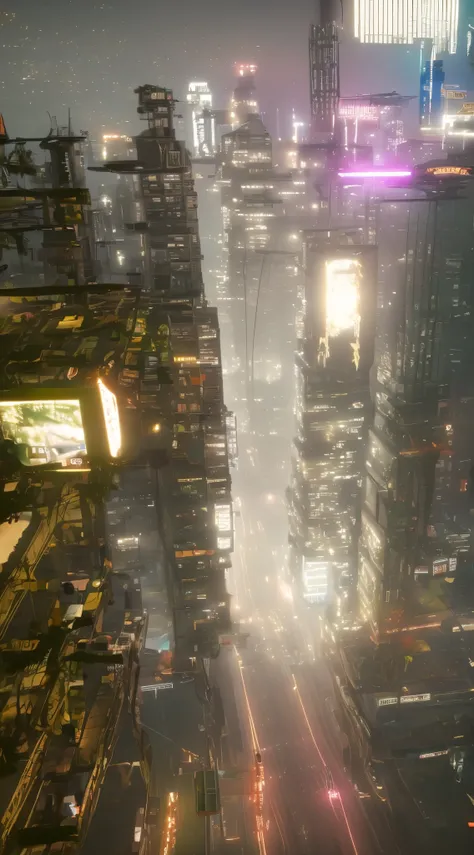 Theres a street scene, com uma pessoa de preto olhando levemente para cima na chuva, Cyberpunk Scenario, ao ar livre, roxo, chovendo, Bladerrunner, Noite na cidade, Future science fiction scene, 4k