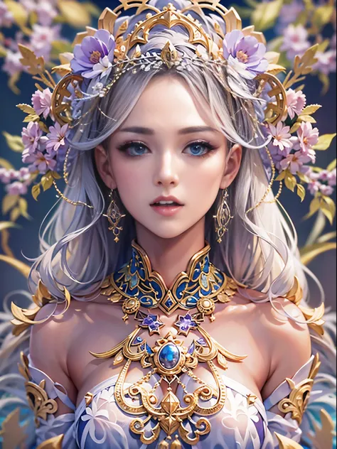 ((8K best image quality、Ultra-realistic details、masutepiece、Official Art、fractal art photoreal、))Beautuful Women、Sexy costume、Luxurious decoration、off shoulders、Shooting from the knee up、