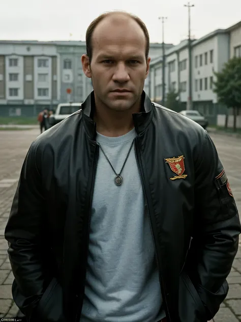 ((sfw)), add_detail, tmasterpiece, Jason Statham,  as a kid from the area, gang leader, 24 years old, Soviet Union, Kazan, 1980s, highly detailed style