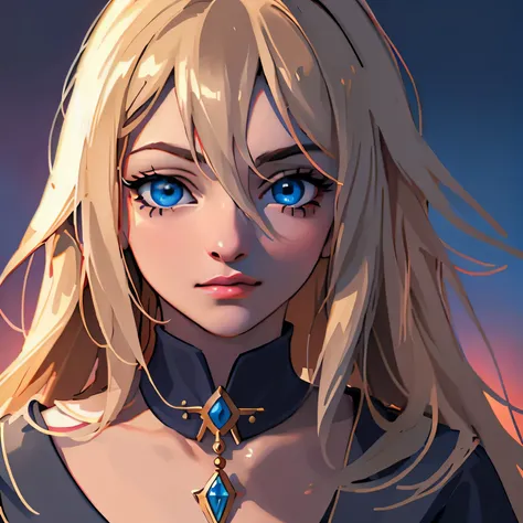 garota loira de olhos azuis e blusa preta, CGSetivity Retrato, Estilo de arte realista, Unreal 5. retrato de rpg, Epic portrait illustration, RossDraw Retrato, 🤤 retrato da menina, retrato da arte do personagem, Rossdraw 1. 0, estilo de arte impressionante...