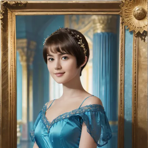 142
(a 20 yo woman,in the palace), (a hyper-realistic), (high-level image quality), ((beautiful hairstyle 46)), ((short-hair:1.4...