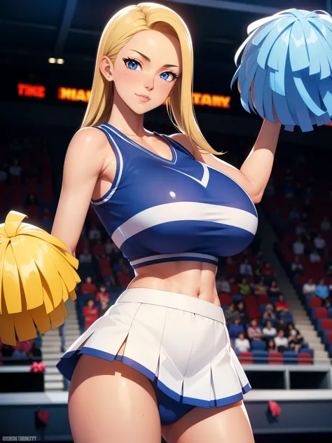 (8K, Best quality at best, tmasterpiece:1.2),(Eyes detailed),(facial feature),((Clothes detail details)),(1 girl:1.3),(Alone:1.35),Full body lesbian,30 age old,(Oda non:1.3),(blond hair blue eyes:1.2),mature female,milf,huge breasts,the girl with big breas...