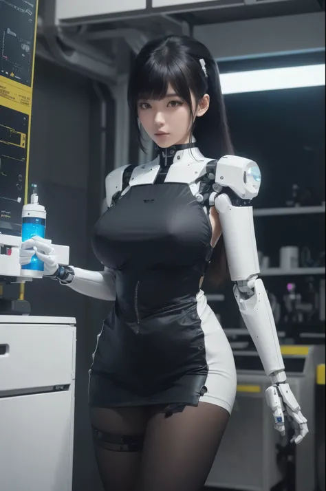 masterpiece, best quality, extremely detailed, (8K, 4K, Best Quality, hight resolution, 超A high resolution:1.1), (masutepiece, Realistic, Photorealsitic:1.1),8k portrait, Japaese android Girl,Plump , announcer,control panels,android,Droid,Mechanical Hand, ...