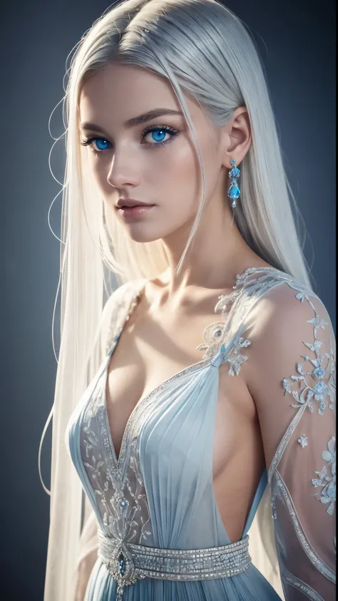 8k full body shot of beautiful white-haired 18 year old girl, (intricate, sheer, transparent, translucent,(no clothes:1.2)), intricate, beautifull face, elegant, highly detailed, digital hyperrealistic photography, hyperrealistic photography filigree, shyn...