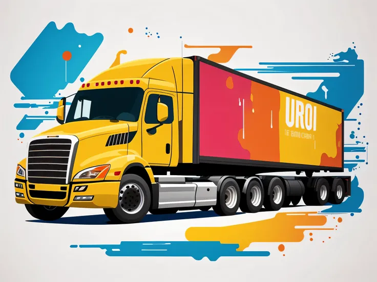 cab-over euro semi truck vector graphic Dripping, incredibly high
details, 16k, colorful, t-shirt design, incredibly Brillant
dripping high details --v 5