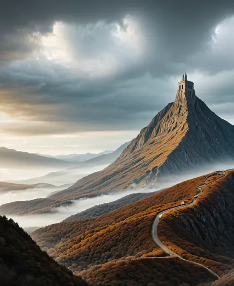 an aerial view of a large wall with bizarre surreal fantasy landscape, 👀 eyes are watching surreal eyes, fairyfloss clouds, melt...