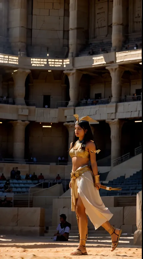 In the grand stadium of ancient Egypt, the fearless Pharaoh Queen rose from her throne, a surge of courage coursing through her veins. With determination in her eyes, she prepared to face the mighty lion that stood before her. As the hushed audience looked...