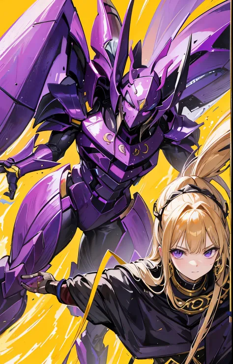 Purple ants wearing various forms of golden and purple armor，Looks mighty and chilling，Extremely powerful，Powerful energy